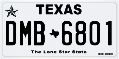 TX license plate DMB6801