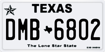 TX license plate DMB6802