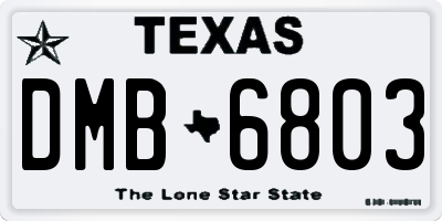 TX license plate DMB6803