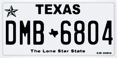 TX license plate DMB6804