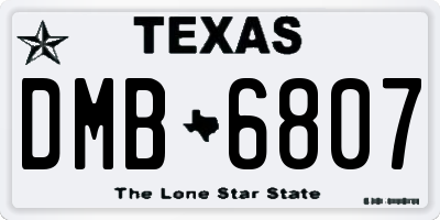 TX license plate DMB6807