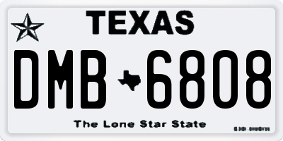 TX license plate DMB6808