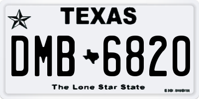 TX license plate DMB6820