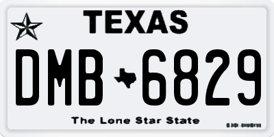 TX license plate DMB6829