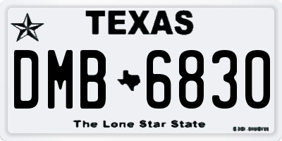 TX license plate DMB6830