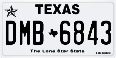 TX license plate DMB6843