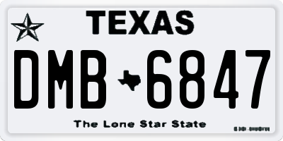 TX license plate DMB6847