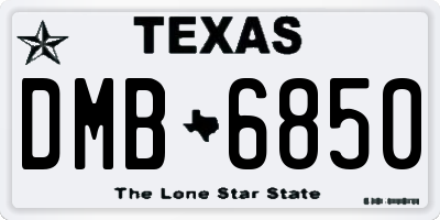 TX license plate DMB6850