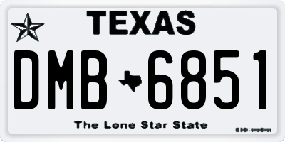 TX license plate DMB6851