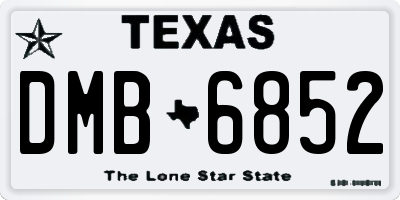 TX license plate DMB6852