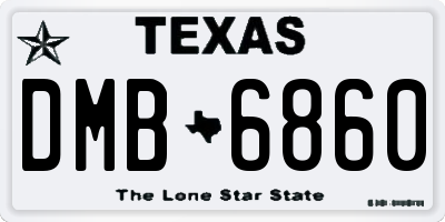 TX license plate DMB6860