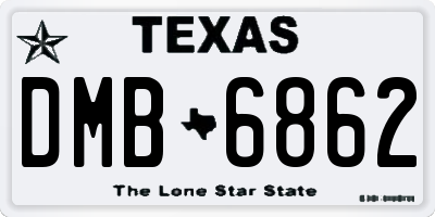 TX license plate DMB6862