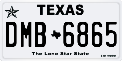 TX license plate DMB6865