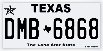 TX license plate DMB6868