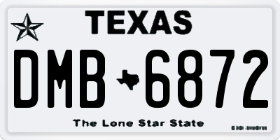 TX license plate DMB6872