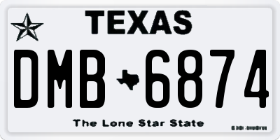 TX license plate DMB6874