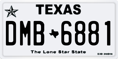 TX license plate DMB6881