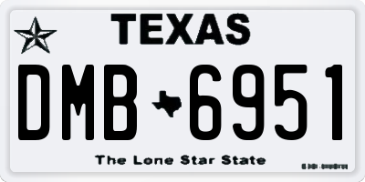 TX license plate DMB6951