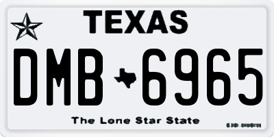 TX license plate DMB6965