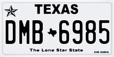 TX license plate DMB6985