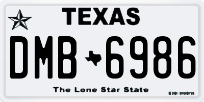 TX license plate DMB6986