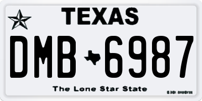 TX license plate DMB6987