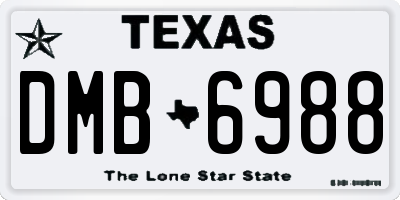 TX license plate DMB6988