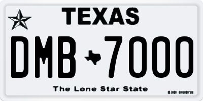 TX license plate DMB7000