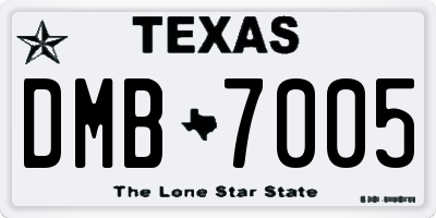 TX license plate DMB7005