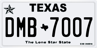 TX license plate DMB7007