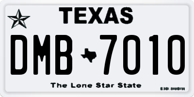 TX license plate DMB7010