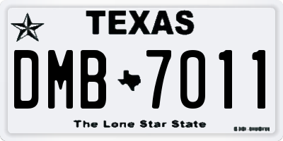 TX license plate DMB7011