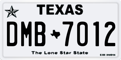 TX license plate DMB7012