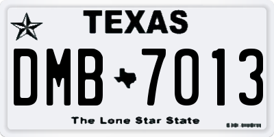 TX license plate DMB7013