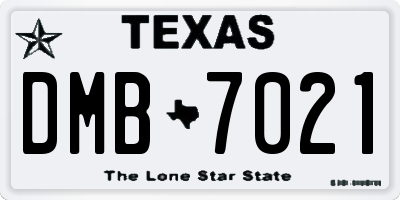 TX license plate DMB7021