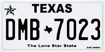TX license plate DMB7023