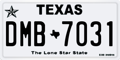 TX license plate DMB7031