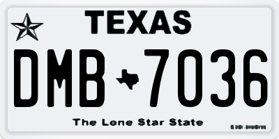 TX license plate DMB7036
