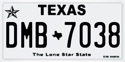 TX license plate DMB7038