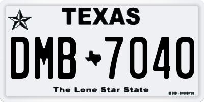TX license plate DMB7040