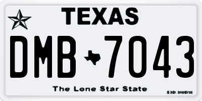 TX license plate DMB7043
