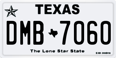 TX license plate DMB7060