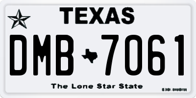 TX license plate DMB7061