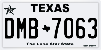 TX license plate DMB7063