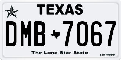 TX license plate DMB7067