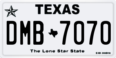 TX license plate DMB7070