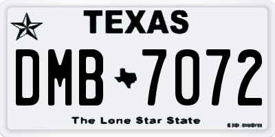 TX license plate DMB7072