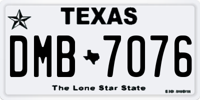 TX license plate DMB7076