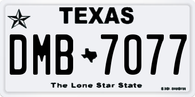 TX license plate DMB7077