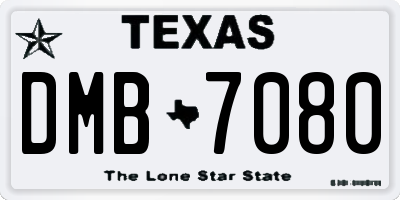 TX license plate DMB7080